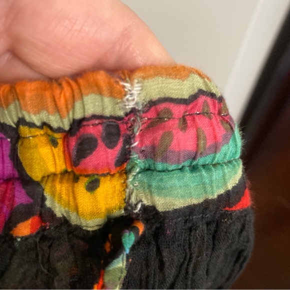 Vintage Jupe Indian maxi Skirt gauze cotton lining full circle tiered flowy - Picture 14 of 16